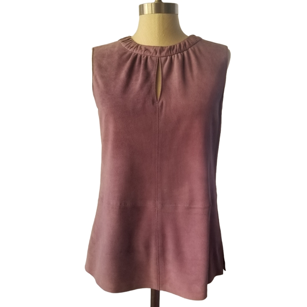 W BY WORTH Lavender Suede Sleeveless Top | SZ 4